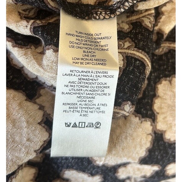 Free People Womens Small Mia Floral Print Tie Neck Tunic Top Long Sleeve NWT - Picture 9 of 11